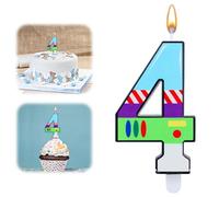 Vela de cumpleaños con temática de dibujos animados, decoración de pastel de cumpleaños de dibujos animados, dos decoraciones de cumpleaños infinito y más allá, juguete robot astronauta, suministros