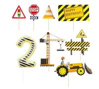 Vela De Cumpleaños De 1 Pieza, 7 Piezas De Insertos Para Pastel De Ingeniero, Velas De Sarga Número 2, Adecuadas Para Cumpleaños Infantiles Y Fiestas De Ingeniería
