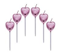 Vela de cumpleaños en forma de corazón,6 Pcs Velas únicas para Decorar Pastel de Fiesta di Cumpleaños y Bodas,Velas Decorativas para Decoración un Tarta,Oro Rosa