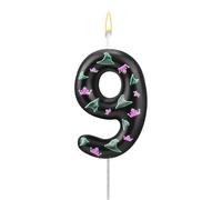 Vela de Cumpleaños Malvada, Vela Cumpleaños con Número de Bruja Rosa y Verde Adorno para Tarta para Decoración Fiesta Brujas Mágicas Malvadas Dibujos Animados (Número 9)