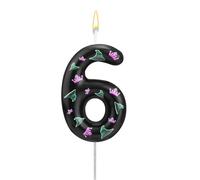 Vela de Cumpleaños Malvada, Vela Cumpleaños con Número de Bruja Rosa y Verde Adorno para Tarta para Decoración Fiesta Brujas Mágicas Malvadas Dibujos Animados (Número 6)