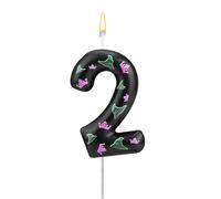 Vela de Cumpleaños Malvada, Vela Cumpleaños con Número de Bruja Rosa y Verde Adorno para Tarta para Decoración Fiesta Brujas Mágicas Malvadas Dibujos Animados (Número 2)