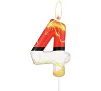 Vela de cumpleaños número 4 de dibujos animados, velas de anime número 4 para pastel, decoración de 4º cumpleaños de niñas y niños, decoración de fiesta temática de anime de pastel de vela