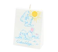 Vela de cumpleaños, para cumpleaños nr. 4: perro, hecha a mano y pintada a mano, 9 x 5 x 12 cm.