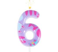 Vela de Cumpleaños Temática, Vela con Número para Cumpleaños con Temática de Gato Decoración de Cumpleaños Con Forma de Gato de Dibujos Animados Vela con Número de Gatito Decoración (Número 6)