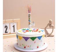Vela de decoración para tarta de azúcar, decoración de confeti, juego de velas divertidas de feliz cumpleaños, sorpresa que rocía automáticamente caramelos coloridos para pastel de cumpleaños (1