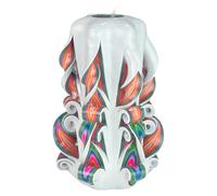 Vela de diseño hecha a mano, vela decorativa inodora Ø6,5 x h 15 cm, vela cilíndrica de combustión larga 56 horas, mechas de algodón sin humo, decoración doméstica ideal y regalo versátil