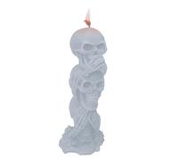 Vela de esqueleto de Halloween,Vela de calavera triple de Halloween | No escuches el mal No veas el mal hables ninguna vela malvada - Velas de escuches, no veas, habla pa