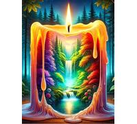 Vela de fantasía en Cascada Puzle de 4000 Piezas 141x87 cm - Rompecabezas DIY Pintura, Entretenimiento Creativo Adultos Mayores de 14 años Decoración del Hogar