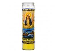 Vela de la Virgen de la Caridad del Cobre de 7 Días - Velón Amarillo para Oración y Devoción en Vaso de Cristal - Goya - 21 cm - 1 Unidad - NEXU