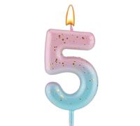 Vela de Letras con Números Degradados, Velas de Cumpleaños con Degradado Rosa y Azul para Tartas Velas de Cumpleaños con Letras Numéricas Decoración para Cumpleaños Bodas (5)