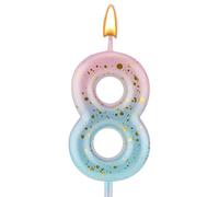 Vela de Letras con Números Degradados, Velas de Cumpleaños con Degradado Rosa y Azul para Tartas Velas de Cumpleaños con Letras Numéricas Decoración para Cumpleaños Bodas (8)
