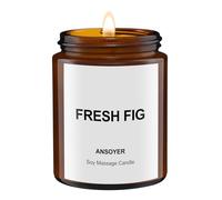 Vela de masaje ANSOYER de 128g. Vela para relajarse con materias primas naturales: aceite de coco y aceite de soja. Hidratante y nutritive (Higos Frescos)