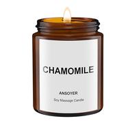 Vela de masaje ANSOYER de 128g. Vela para relajarse con materias primas naturales: aceite de coco y aceite de soja. Hidratante y nutritive (Manzanilla)