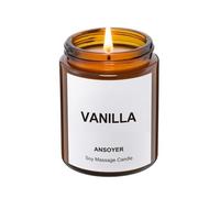 Vela de masaje ANSOYER de 128g. Vela para relajarse con materias primas naturales: aceite de coco y aceite de soja. Hidratante y nutritive (Vainilla)