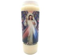 Vela de oración en tarro Novena 18 x 7 cm 100 % Vegetal Combustión 9 días - 216 horas (Gesú Misericordioso)