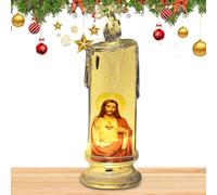 Vela de oración sin llama, vela de oración devocional LED sin llama, Vela de decoración religiosa de los Santos de Jesús, decoración religiosa de los santos de jesús, velas religiosas