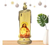 Vela De Oración Sin Llama | Velas De Oración Católicas - Velas Religiosas Festivas LED 18,3x6,3 Cm, Vela De Oración Devocional, Velas Religiosas LED, Velas Festivas S