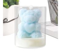 Vela de oso de corazón, pieza de decoración romántica perfumada, luz de cera de 2.56 pulgadas con aroma dulce, adorno de mesa de boda, regalo temático de amor con estilo lindo, preparador de estado de