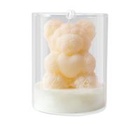 Vela de oso de corazón, pieza de decoración romántica perfumada, luz de cera de 2.56 pulgadas con aroma dulce, adorno de mesa de boda, regalo temático de amor con estilo lindo, preparador de estado de