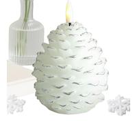 Vela de pino de Navidad: una vela de 5 pulgadas en llamas sin envejecimiento para un ambiente, iluminación LED segura con diseño decorativo de bellota para la mesa de la mesa de vacaciones
