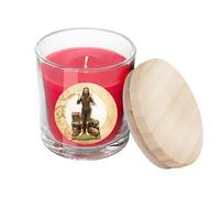 Vela de San Onofre roja Bote Cristal con Tapa en Caja con la Historia 7x7x8.5 cm