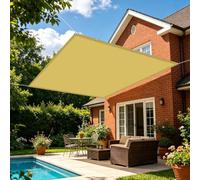 Vela de Sombra 200 x 300 cm Rectangular Protección Rayos UV Resistente Transpirable Transpirable Toldos Vela Toldo Parasol Terraza Exterior para Tejado de Terraza, Balcón, Amarillo Arena