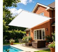 Vela de Sombra 200 x 300 cm Rectangular Protección Rayos UV Resistente Transpirable Transpirable Toldos Vela Toldo Parasol Terraza Exterior para Tejado de Terraza, Balcón, Blanco