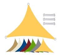 Vela De Sombra Triangular Impermeable 2x2x2 5x5x7m Toldo Pergolas Jardin Exterior,95% Protección UV Tela Lona De Sombreo,Incluye Ojales Y Cuerda, Toldo Balcon Playa Terraza(Yellow,4 x 4 x 5.7 m)