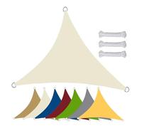 Vela De Sombra Triangular Impermeable 2x2x2 5x5x7m Toldo Pergolas Jardin Exterior,95% Protección UV Tela Lona De Sombreo,Incluye Ojales Y Cuerda, Toldo Balcon Playa Terraza(Beige,2.4 x 2.4 x 2.4 m)