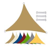 Vela De Sombra Triangular Impermeable 2x2x2 5x5x7m Toldo Pergolas Jardin Exterior,95% Protección UV Tela Lona De Sombreo,Incluye Ojales Y Cuerda, Toldo Balcon Playa Terraza(Sand,2.4 x 2.4 x 2.4 m)