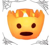 Vela de té de calabaza, vela sin llama de calabaza | Decoración de luz de té de calabaza,Velas LED sin llama, vela de té de calabaza para fiesta en casa de vacaciones