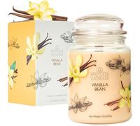 Vela de vainilla de 22 onzas con mecha de madera en una caja de regalo de presentación y envío protector, velas perfumadas de vainilla, velas en tarro grande