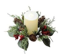 Vela decorativa navideña: corona de velas de invierno, anillos para velas, coronas navideñas | Guirnalda de velas, centro de mesa, decoración, corona de Adviento - Exquisitos anillos de velas artifici