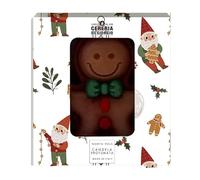Vela decorativa perfumada de pan de jengibre, 8 cm, hecha a mano, detalles coloridos, en caja de regalo