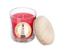 Vela del Cristo Cautivo roja Bote Cristal con Tapa en Caja con la Historia 7x7x8.5 cm