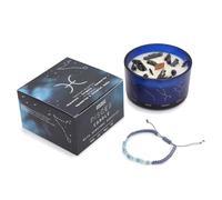 Vela del Zodíaco con Piedras Naturales y Pulsera de Piedras Semipreciosas en Cajita Regalo - Velas Perfumadas Aromaterapia - Regalo Original para Conectar con el Signo del Horóscopo (Piscis)