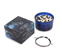 Vela del Zodíaco con Piedras Naturales y Pulsera de Piedras Semipreciosas en Cajita Regalo - Velas Perfumadas Aromaterapia - Regalo Original para Conectar con el Signo del Horóscopo (Capricornio)