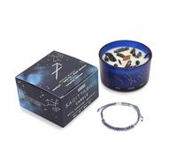 Vela del Zodíaco con Piedras Naturales y Pulsera de Piedras Semipreciosas en Cajita Regalo - Velas Perfumadas Aromaterapia - Regalo Original para Conectar con el Signo del Horóscopo (Sagitario)