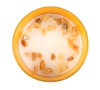 Vela del zodiaco Géminis con fragancia de lavanda y cedro, chips de citrino y cristal espiritual para la buena suerte