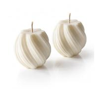 Vela Escultural Redonda, Velas Blancas, Set de 2 uds | Cera de Colza Natural, Regalos Originales, Decoración de Hogar, Bodas y Eventos, Hecho en España