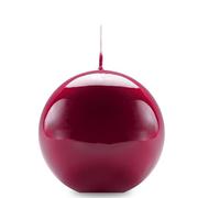 Vela esférica decorativa lacada diámetro 10 cm - Duración 49 horas - Color burdeos - Caja regalo - Cereria Di Giorgio