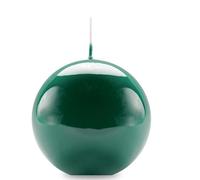 Vela esférica decorativa lacada diámetro 10 cm - Duración 49 horas - Color verde oscuro - Caja regalo - Cereria Di Giorgio