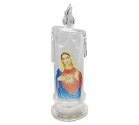 Vela Jesús sin llama - Lámpara de oración LED con pilas, vela de tealight creativa en forma de Cristo | Iglesia, dormitorio, comedor, decoración religiosa, acento para culto, meditatio