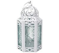 Vela Lanterns Farol marroquí decorativo portavelas para decoración del hogar, pequeño, blanco
