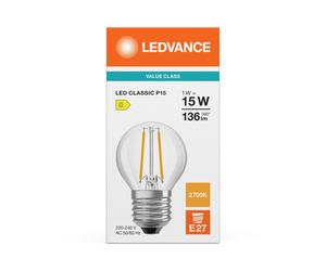 Vela LED clásica P 15 Filamento P 1W 827 Transpare 4099854467837