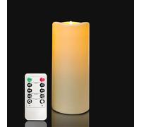 Vela LED impermeable que funciona con pilas, vela eléctrica de plástico sin llama para exteriores con temporizador remoto, linterna parpadeante realista, decoración de fiesta de Navidad, regalos