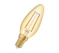 OSRAM Lámpara LED Vintage 1906 Classic B FIL, E14, forma clásica de minivela, dorada, 2,5 W, 220 lm, 2400 K, color de luz blanco cálido, optimo consumo de energía, larga duración