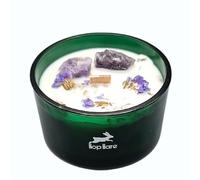 Vela Mágica con Flores y Gemas Hop Hare - Vela Cera de Soja hecha a mano - 8,8x5cm (La Luna)