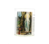 Vela nocturna de Notre Dame de Lourdes con oración - Vela decorativa y vela - Culto cristiano en
